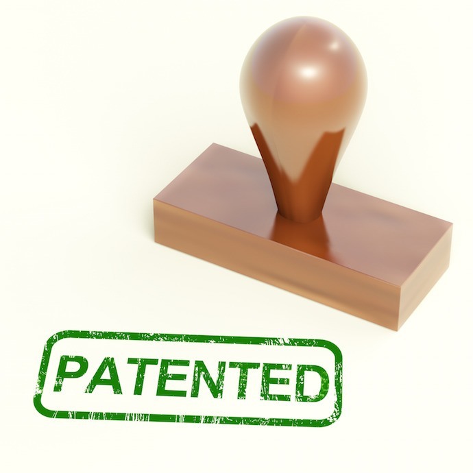 Patented Stamp Shows Trademark Patent Or Registered