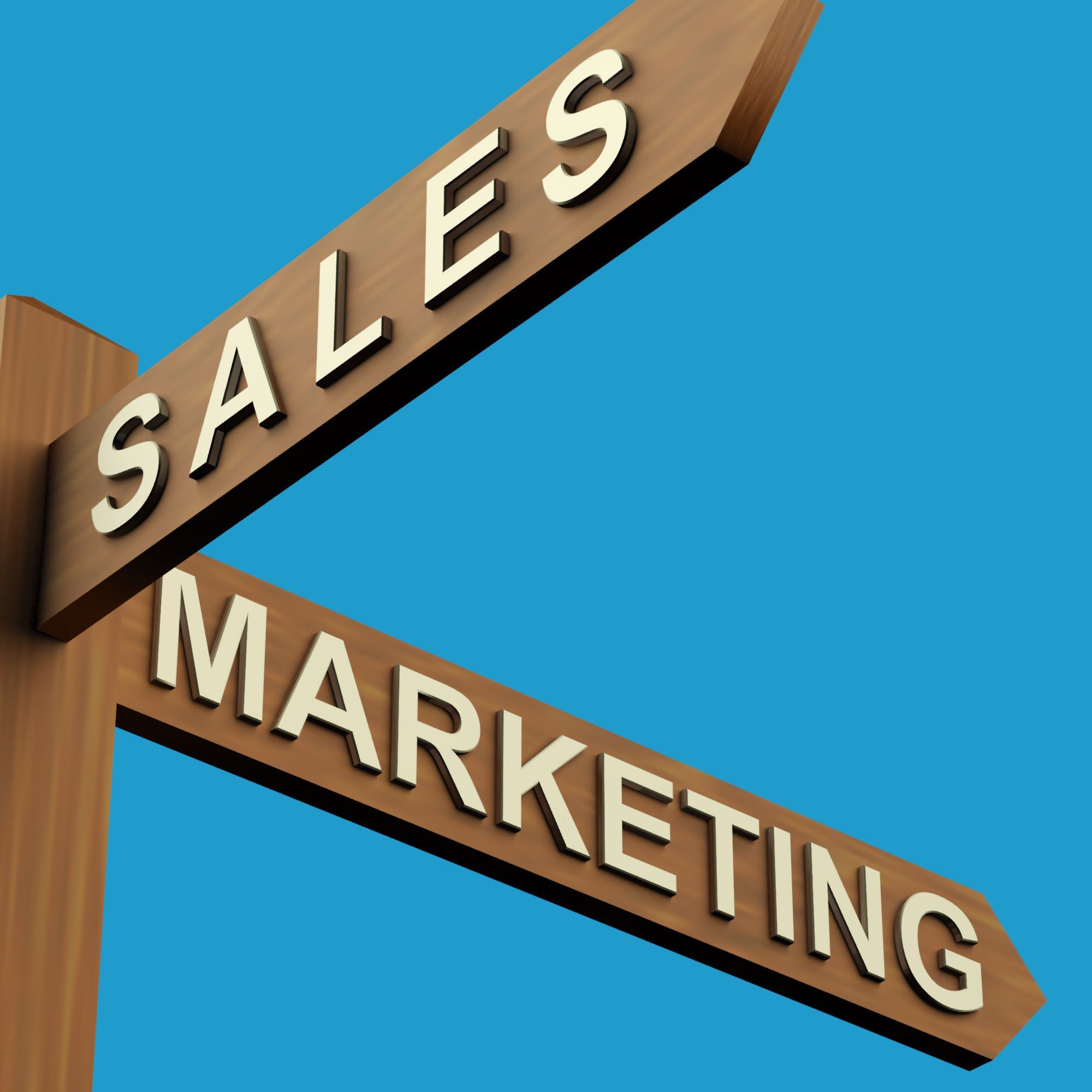 Sales Or Marketing Directions On A Signpost