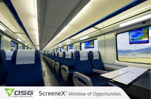 Texan Launch for OSG's Innovative ScreeneX(R) - An LCD Screen Embedded in Train and Bus Windows and Partitions