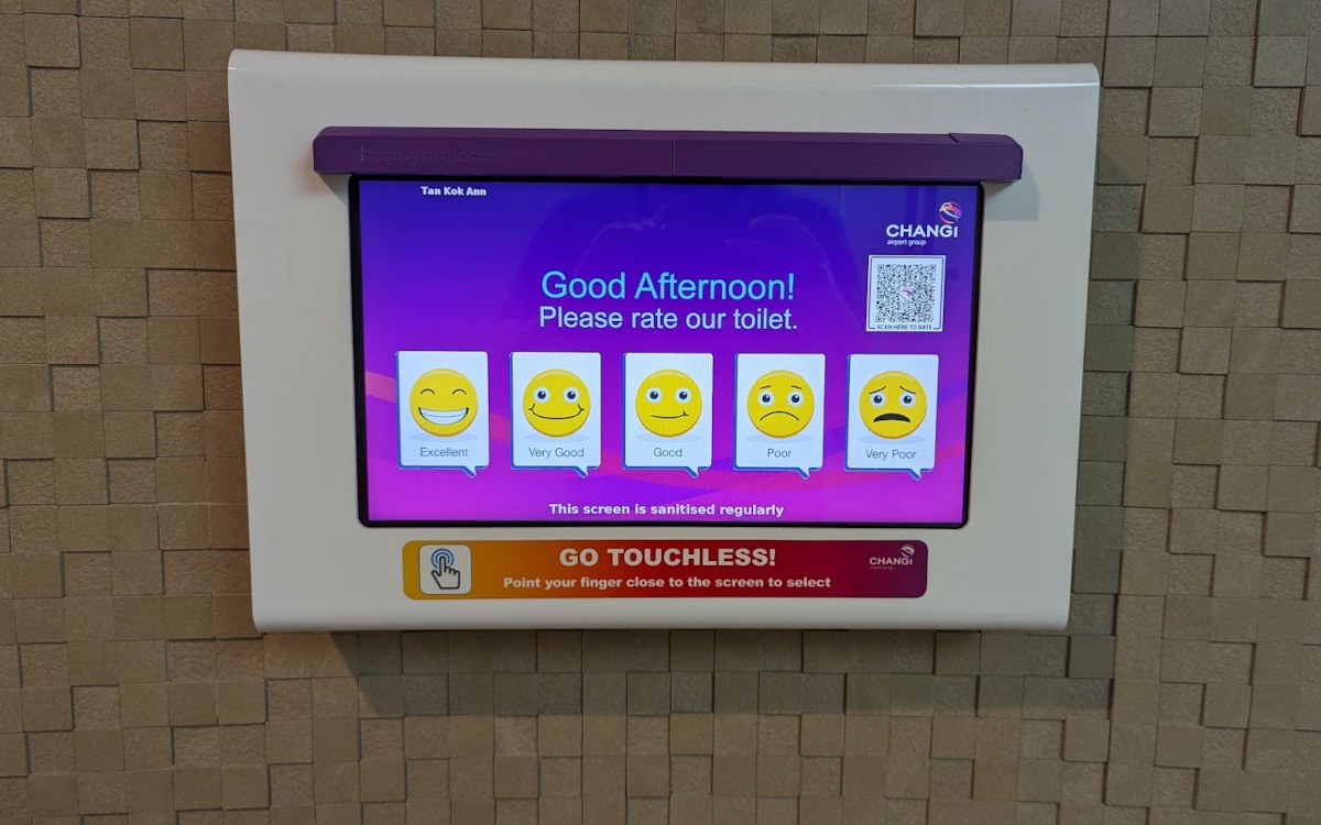 Touch-free Capability Added To Those Airport Restroom Survey Displays