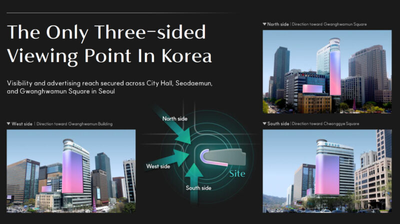 The Luux screen is the first in South Korea with three viewing angles. (Photo: dongA.com)