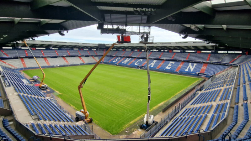 Construction of the new LED board at Stade Michel d’Ornano (Image: INFiLED)