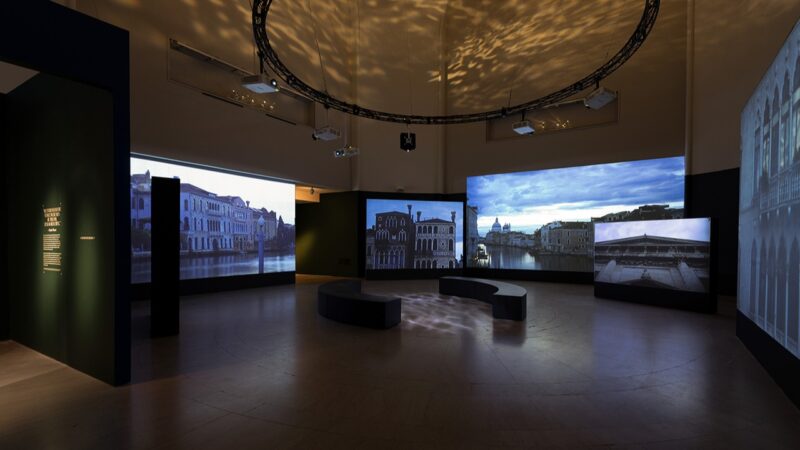 Projection-mapped visuals introduce visitors to the Monet and Venice exhibition at the Brooklyn Museum