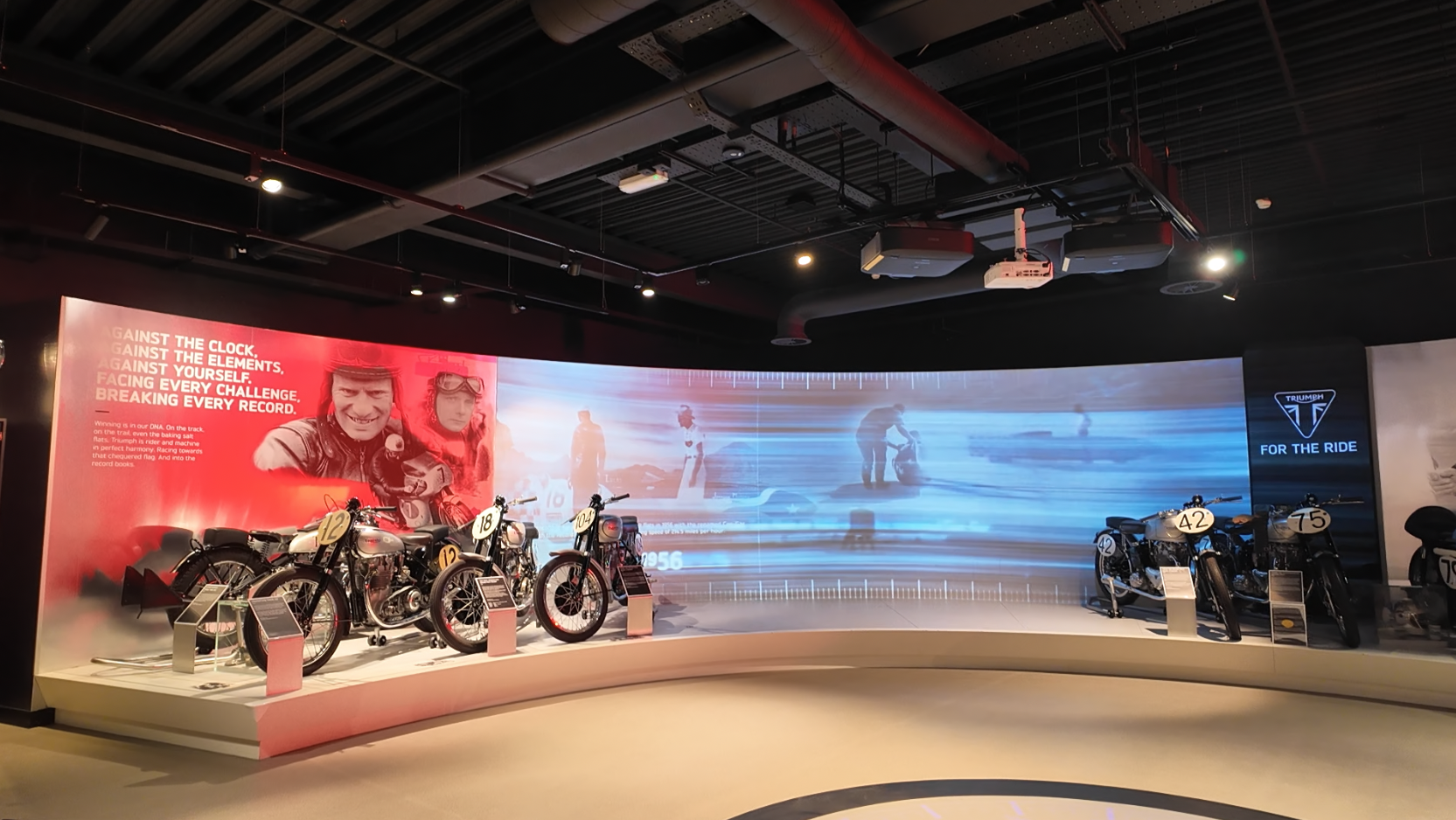 All displays at the Triumph Motorcycles Factory Visitor Experience run on the Nowsignage platform. (Image: NowSignage)